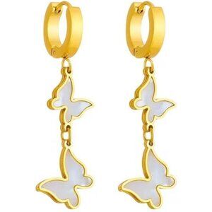 Butterfly Gold Statement Vintage Cute Long Summer Earring for Women Jewelry